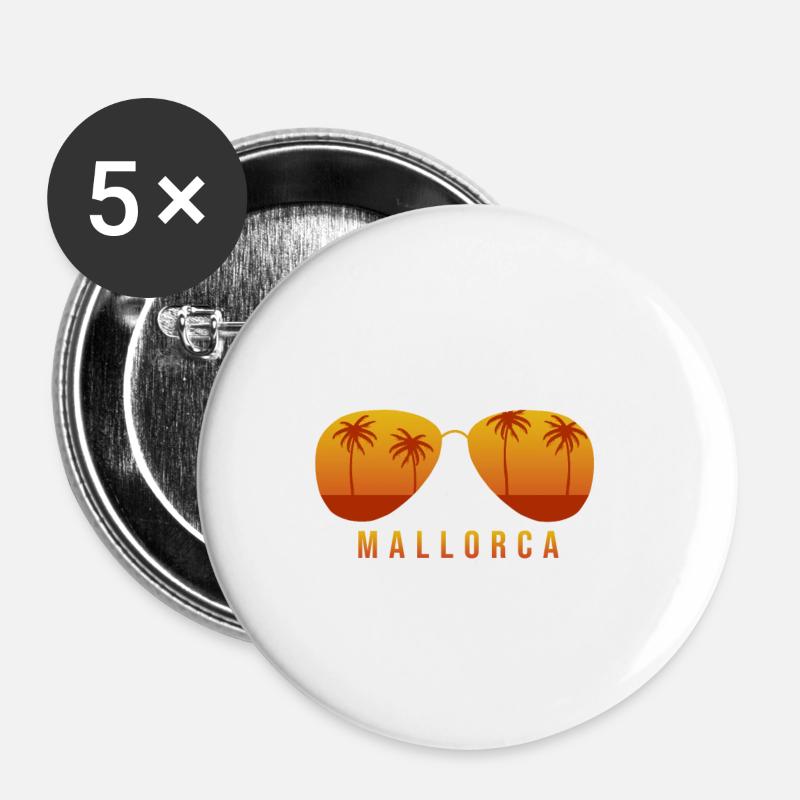 Mallorca - Buttons klein 25 mm (5er Pack) - Weiß