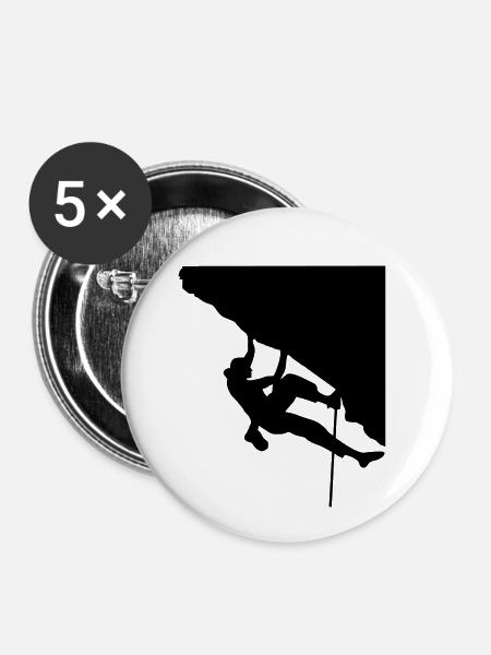Klettern, Kletterin - Buttons klein 25 mm (5er Pack) - Weiß