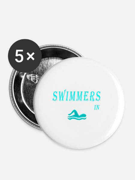 Swiming Legends werden im April geboren - Buttons klein 25 mm (5er Pack) - Weiß