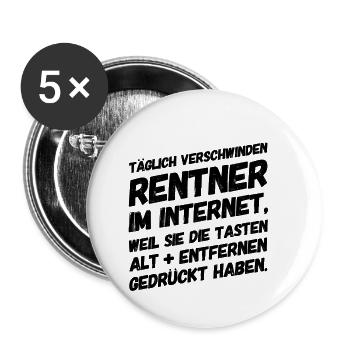 Rentner Rentnerin Lustige Sprüche Computer - Buttons klein 25 mm (5er Pack) - Weiß - Vorne