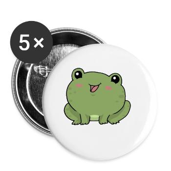 Kleiner Frosch - Buttons klein 25 mm (5er Pack) - Weiß - Vorne