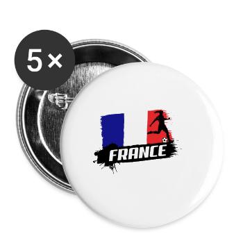  France 2019 Football Féminin - Lot de 5 petits badges (25 mm) - blanc - Devant