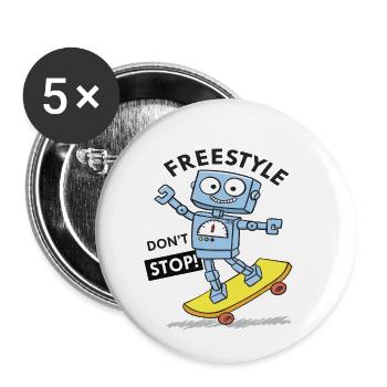 FREESTYLE DON´T STOP - Buttons klein 25 mm (5er Pack) - Weiß - Vorne