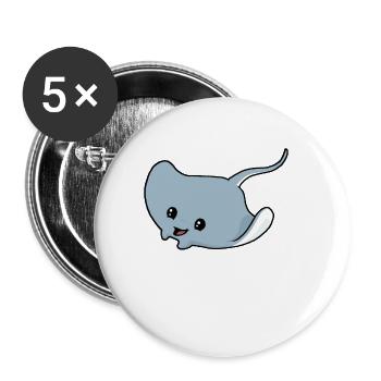 Little ray - Buttons small 1''/25 mm (5-pack) - white - Front