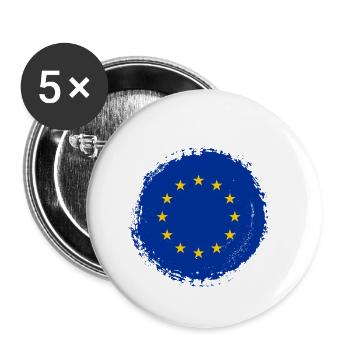 Europa Europäische Union EU Farbklecks - Buttons klein 25 mm (5er Pack) - Weiß - Vorne