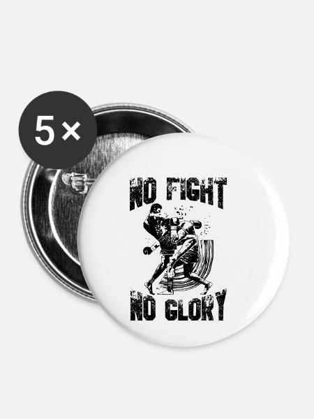 No Fight - Buttons klein 25 mm (5er Pack) - Weiß