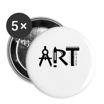 architect - Buttons small 1''/25 mm (5-pack) - white - Front