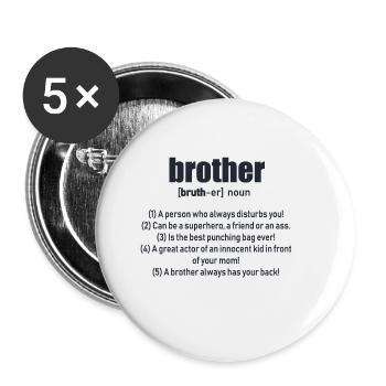 Bruder - Buttons klein 25 mm (5er Pack) - Weiß - Vorne