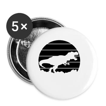 T-Rex - Lot de 5 petits badges (25 mm) - blanc - Devant