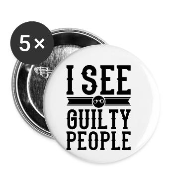 police - Buttons small 1''/25 mm (5-pack) - white - Front