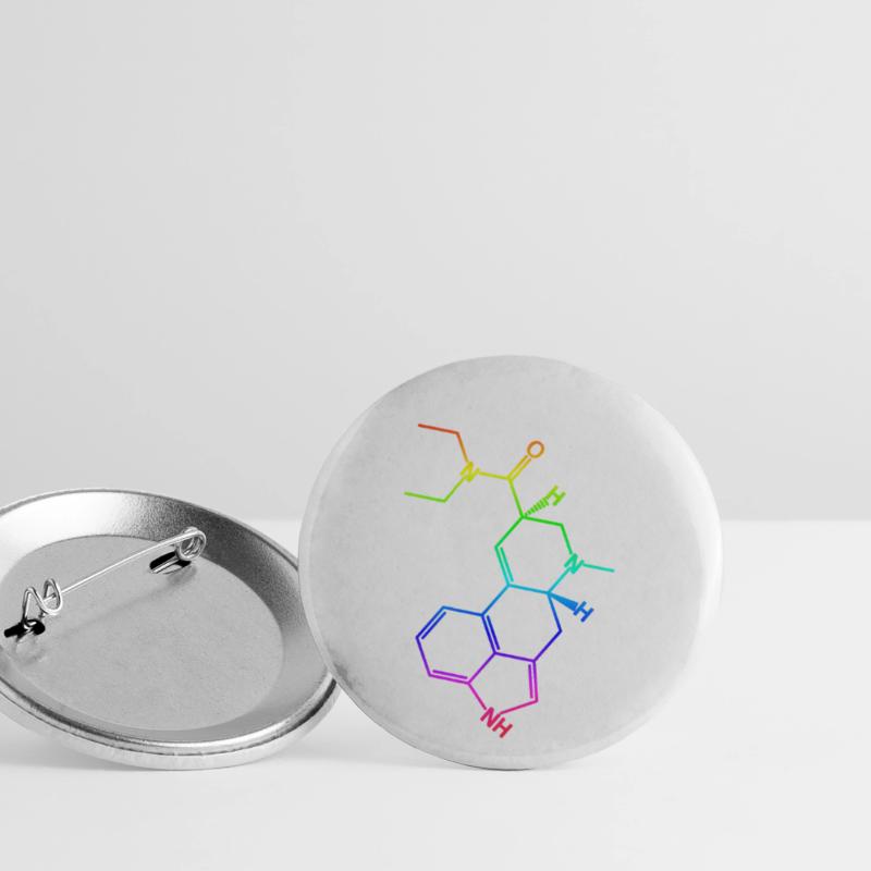 Molécule de formule structurelle LSD A. Hofmann Bicycle Day Lot de 5 petits badges (25 mm)