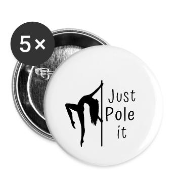 Just pole it - Buttons small 1''/25 mm (5-pack) - white - Front