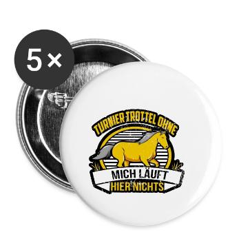Tournoi Trottel Turniertrottel Reiterspruch - Lot de 5 petits badges (25 mm) - blanc - Devant