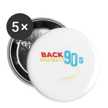Back To The 90s Back to the 90s Party Pop Hip - Buttons small 1''/25 mm (5-pack) - white - Front