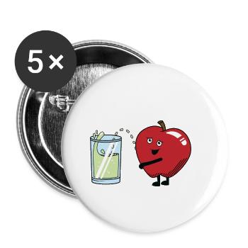 Apple Pee peeing apple juice fruit drink - Buttons small 1''/25 mm (5-pack) - white - Front