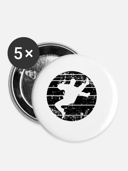 Kampfsport - Buttons klein 25 mm (5er Pack) - Weiß