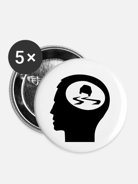 Drift, Nur Drifting im Kopf - Buttons klein 25 mm (5er Pack) - Weiß