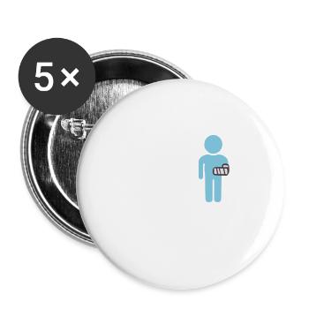 Lustiges gebrochenes Arm gut gespieltes Schwerkraftgeschenkdesign - Buttons klein 25 mm (5er Pack) - Weiß - Vorne