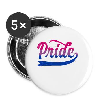 Pride bi bisexual bisexuality lgbt homosexual - Buttons small 1''/25 mm (5-pack) - white - Front