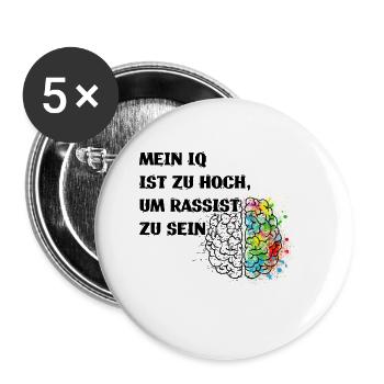 Gegen Nazis, Gegen Rechts Politik Shirt - Buttons klein 25 mm (5er Pack) - Weiß - Vorne
