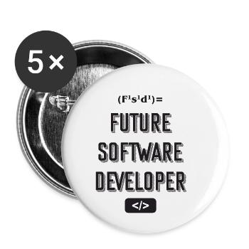 Future software developer - Buttons small 1''/25 mm (5-pack) - white - Front