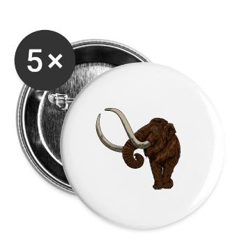 Mammoth from Ice Age gift idea for extinct - Buttons small 1''/25 mm (5-pack) - white - Front