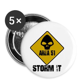 Area51 Storm with US Military Base Shirt - Buttons small 1''/25 mm (5-pack) - white - Front