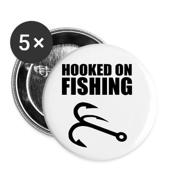 accrochés à la pêche 1 - Lot de 5 petits badges (25 mm) - blanc - Devant
