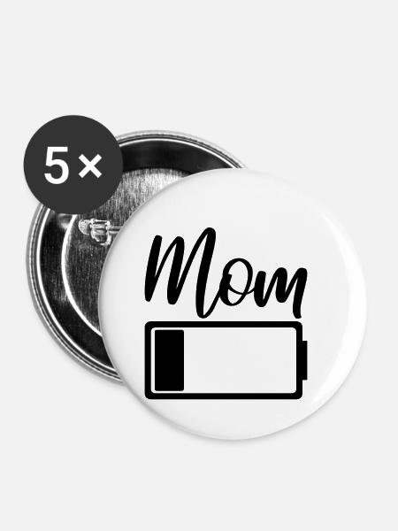 Mutter - Buttons klein 25 mm (5er Pack) - Weiß