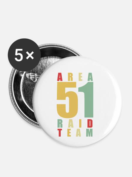 Area 51 Raid team - Buttons klein 25 mm (5er Pack) - Weiß