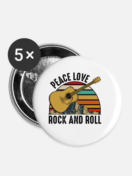 Gitarren - Buttons klein 25 mm (5er Pack) - Weiß