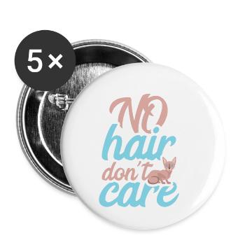 NO HAIR DONT CARE SPHINX CAT - Buttons small 1''/25 mm (5-pack) - white - Front