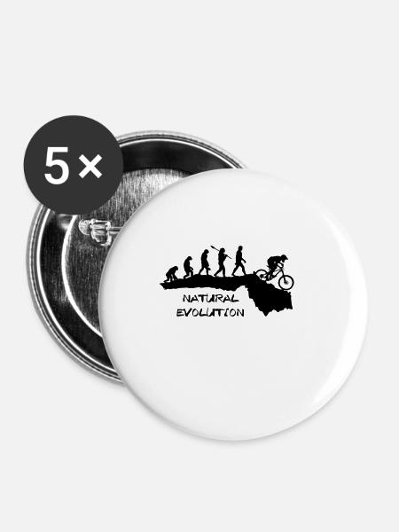 Natural Bike Evolution Mountainbiking - Buttons klein 25 mm (5er Pack) - Weiß