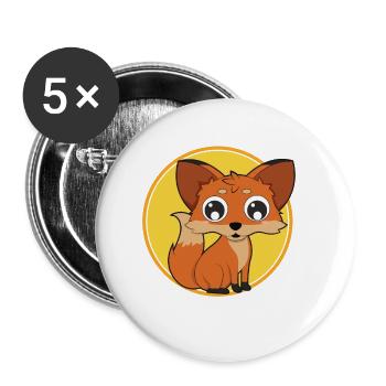 Fuchs Baby süße Tiere - Buttons klein 25 mm (5er Pack) - Weiß - Vorne