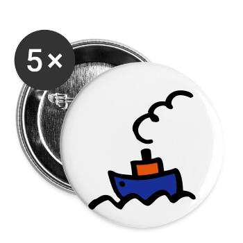 Boot - Buttons klein 25 mm (5er Pack) - Weiß - Vorne