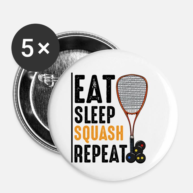 squash - Lot de 5 petits badges (25 mm) - blanc
