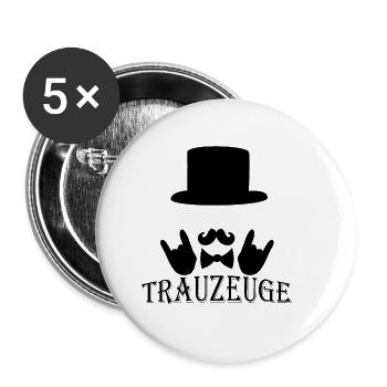 Trauzeuge Junggeselle - Buttons klein 25 mm (5er Pack) - Weiß - Vorne