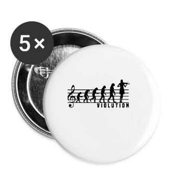 Violinist Violin Violin Sheet Music Evolution Gift - Buttons small 1''/25 mm (5-pack) - white - Front