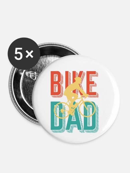 BIKE DAD - Buttons klein 25 mm (5er Pack) - Weiß
