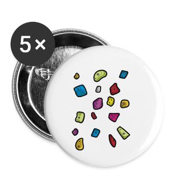 Boulder Bouldern Escalade poignées salle d’escalade - Lot de 5 petits badges (25 mm) - blanc - Devant