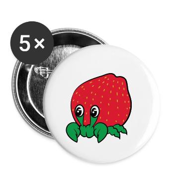 Cute unique and luscious "Strawberry Crab" tee - Buttons small 1''/25 mm (5-pack) - white - Front