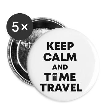 Time Travel Zeitreisen - Buttons klein 25 mm (5er Pack) - Weiß - Vorne