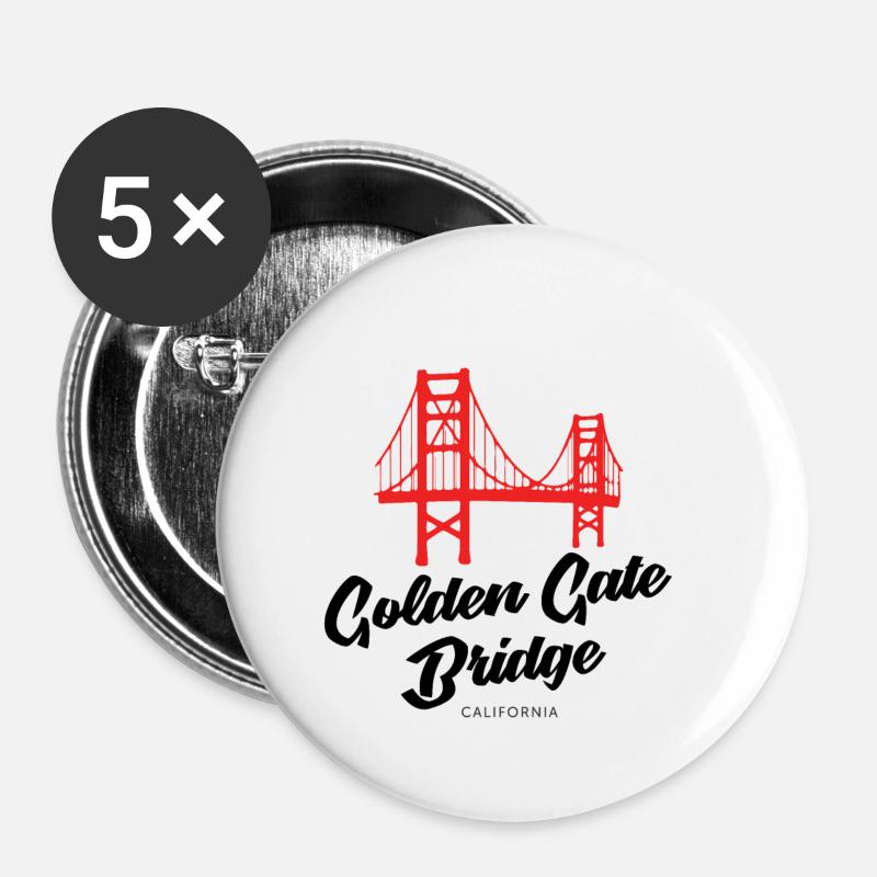 Golden Gate Bridge - San Francisco - Buttons small 1''/25 mm (5-pack) - white