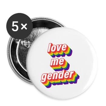Gay Lesbian LGBT Homosexuality Gender - Buttons small 1''/25 mm (5-pack) - white - Front