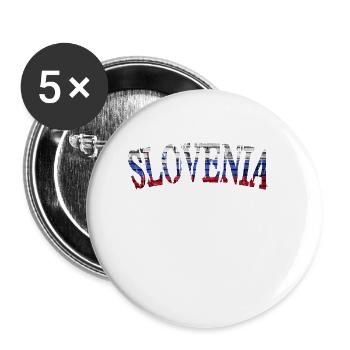 slovenia Slovénie - Lot de 5 petits badges (25 mm) - blanc - Devant