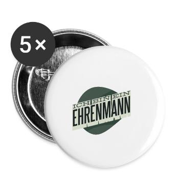 Ehrenmann - Buttons klein 25 mm (5er Pack) - Weiß - Vorne