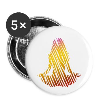Lotus Tiger Yoga - Buttons klein 25 mm (5er Pack) - Weiß - Vorne