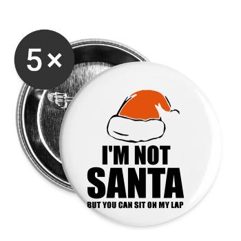 Ich bin nicht Sankt lustiges Weihnachtszitat - Buttons klein 25 mm (5er Pack) - Weiß - Vorne