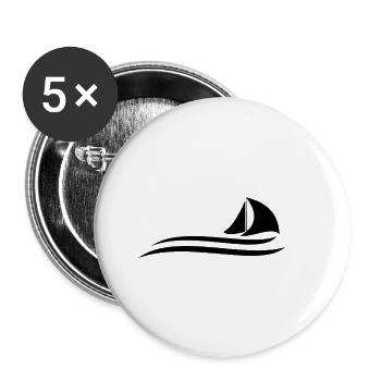 Segeln | Geschenk Segler | Geschenk Segeln lustig - Buttons klein 25 mm (5er Pack) - Weiß - Vorne