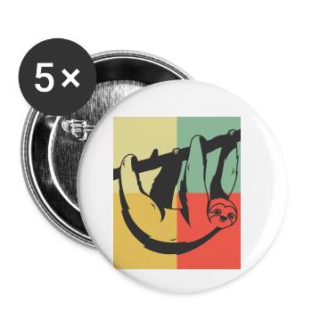 SLOTH - Lot de 5 petits badges (25 mm) - blanc - Devant